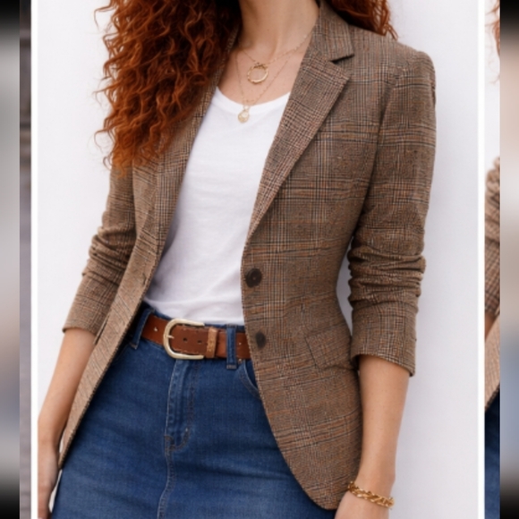 Ebossy Jackets & Blazers - Ebossy Plaid Blazer – New With Tags 🤎.pit To Pit 18"